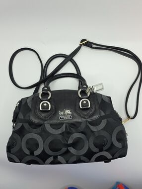Coach Black Signature 'C' Satchel with Crossbody Strap